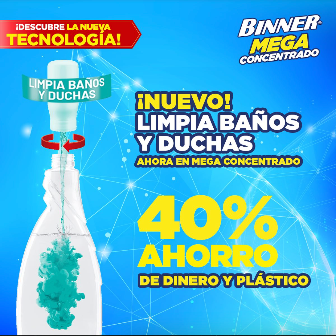 Limpiador de baños y duchas BINNER Mega Concentrado Pistola 700 ml + Repuesto Cápsula 50 ml