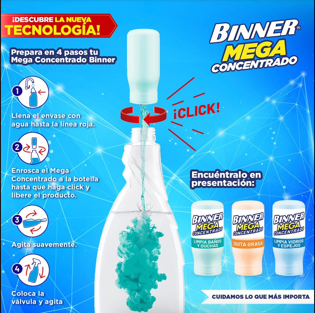 Limpiador de baños y duchas BINNER Mega Concentrado Pistola 700 ml + Repuesto Cápsula 50 ml