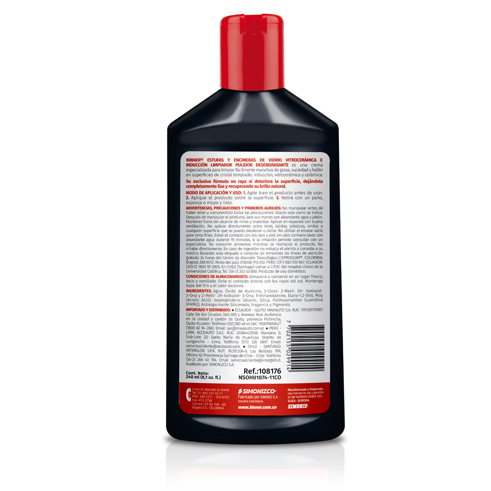 Limpiador Desengrasante BINNER para Estufas de Cristal Aerosol 240ml
