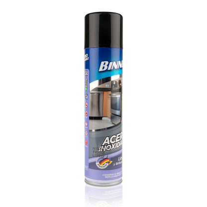 Limpiador y Brillador BINNER para Acero Inoxidable en Espuma 400ml