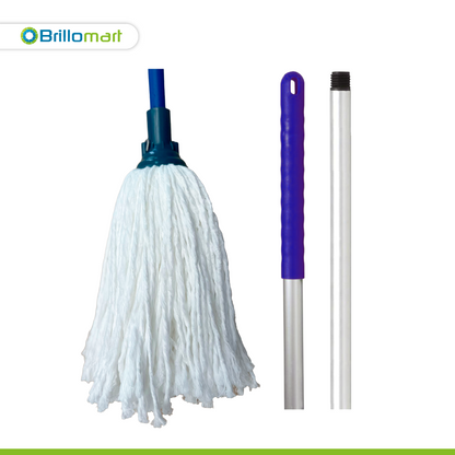 Combo Limpieza de Pisos con Jabón Neutro (Galón + ½ Galón) y Trapero Azul de Microfibra